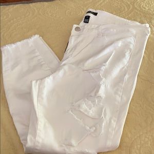 White ripped jeans